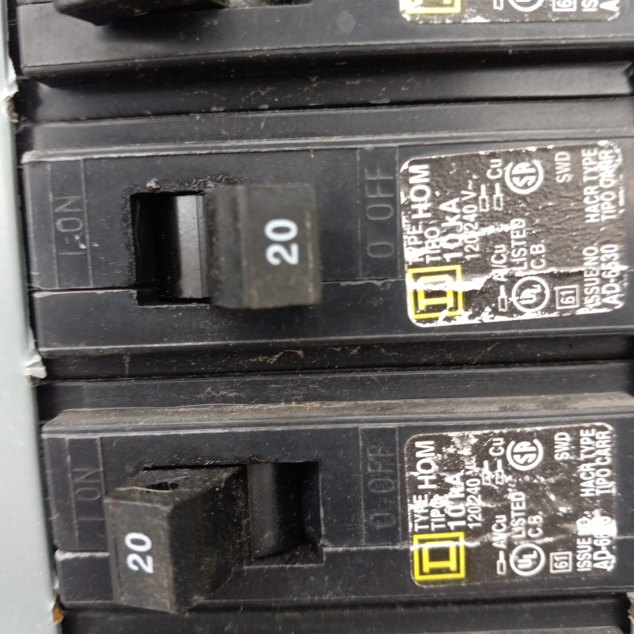 Breaker in the shut-off position